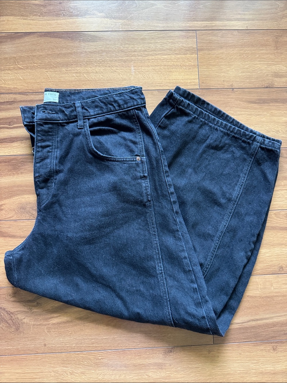 We The Free Black Barrel Jeans 30